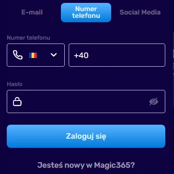 Magic 365 – logowanie przez telefon